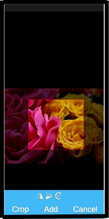 If you wish to crop the picture use two fingers and click crop