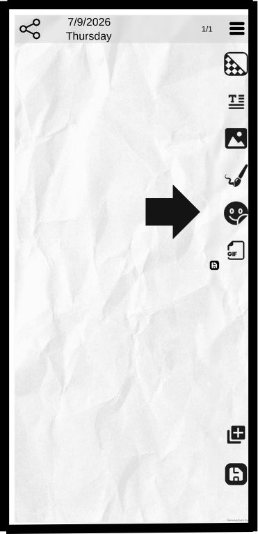 Click the sticker button