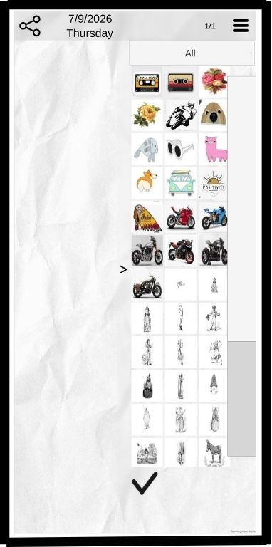 Select a sticker and drag it to the page