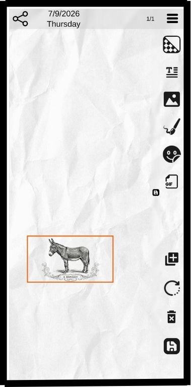 While the sticker is in highlighted mode you can change its size using two fingers