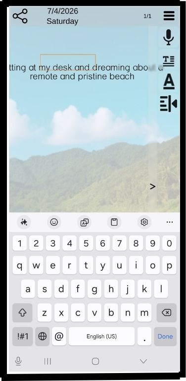 Click the “Done” button to close the keyboard