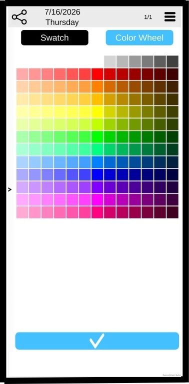 Select the Swatch array for quick color choice