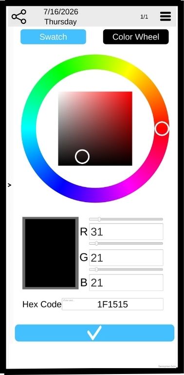 Select the color wheel for precise color tone