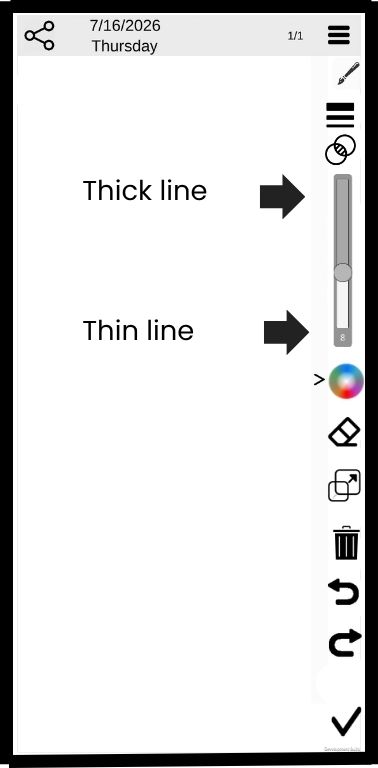 Use the slider to change line thickness