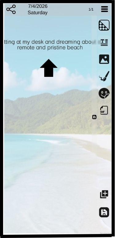 Click on the text you wish to Resize