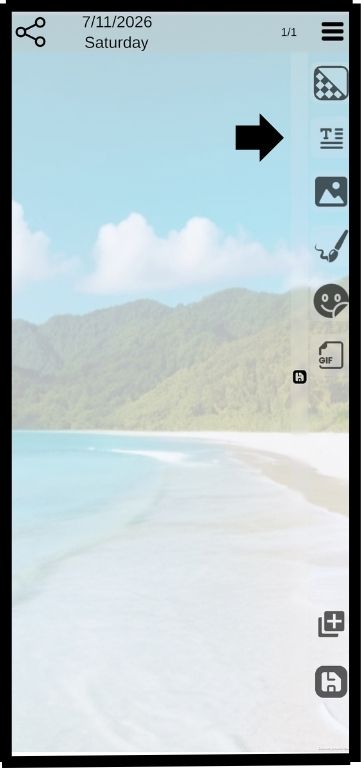 Press and hold the text button and slide it to the left