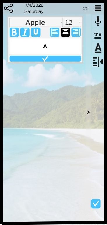 Click on the font title to open the font menu