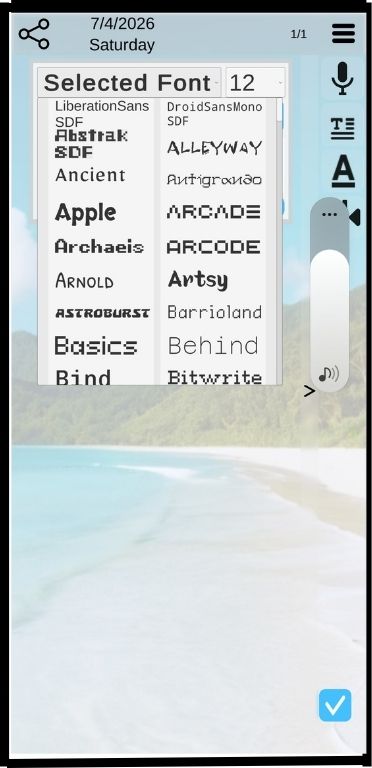 Scroll the font menu and click the font you like