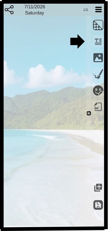 Press and hold the text button and slide it to the left