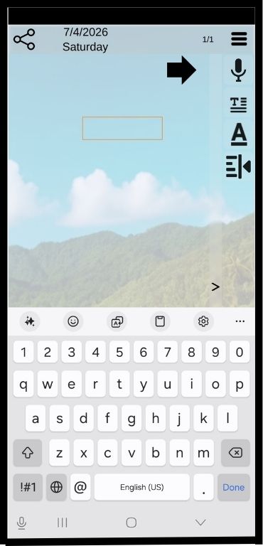 Click the microphone button and dictate your text. The speech to text will continue untill you pause your speech