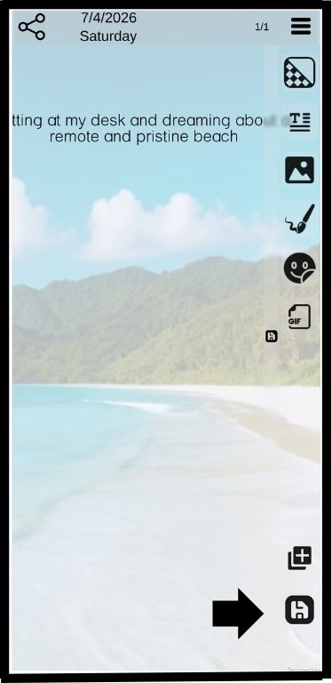 Click the Check button to save the text